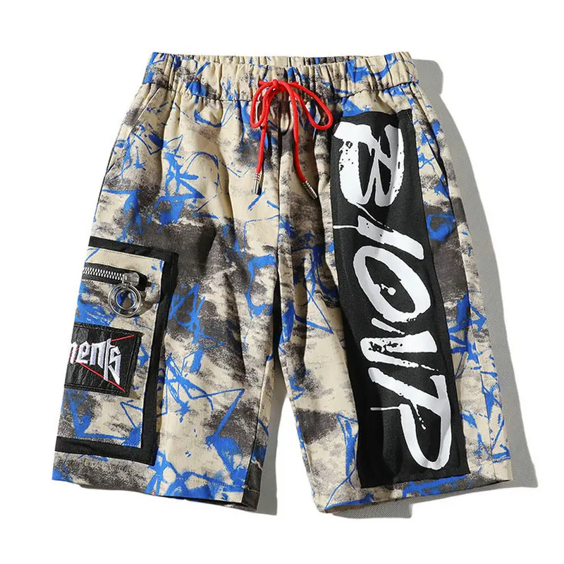 Blue Camouflage Повседневные летние мужские шорты, новая уличная одежда с принтом, мужские шорты, камуфляжные Бермуды, пляжные мужские шорты, Homme - Цвет: Blue Camouflage