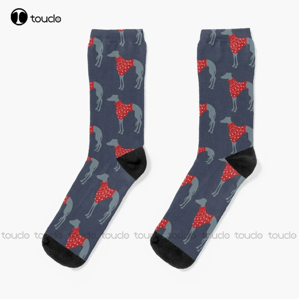 

Christmas Whippet Socks Socks For Men Thanksgiving Christmas New Year Gift Unisex Adult Teen Youth Socks Hd High Quality Custom