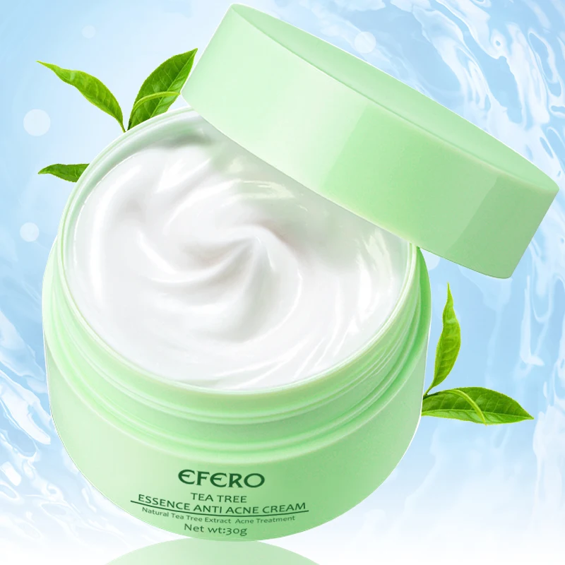 Anti Acne Cream Tea Tree Essence Face Cream Oil Control Shrink Pores Repair Face Whitening Moisturizing Skin Remove Acne Scar
