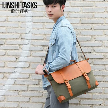 

Men's Bag Canvas Bag Men's Shoulder Bag Handbag Casual MEN'S Messenger Bag Retro Messenger Bag Briefcase Backpack