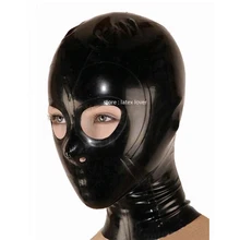Sexy Latex Mask Rubber Hood Handmade with Open Eye and Mouth Back Zipper Women Cosplay Costumes