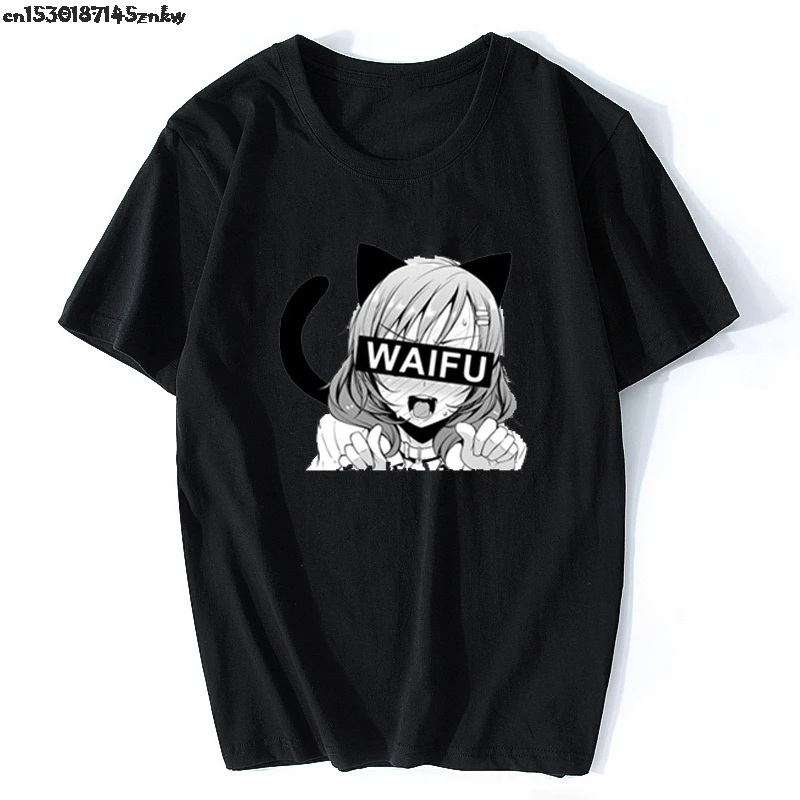 Секс аниме Neko Girl Waifu летние модные футболки мужские с принтом Забавные Harajuku