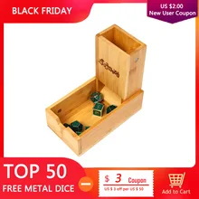 Chengshuo mdn dés tour en bois pli bambou stockage dés aimant adsorption rpg dés plateau 17cm donjons et dragons jeux de table(China)