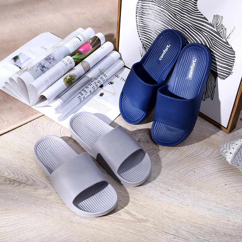 

2020 New Style Japanese Style Simple Stripes End Ultra-Light Eva Plastic Slippers Solid End Brand New Material a Molding