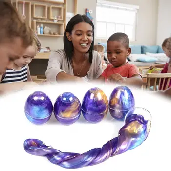 

6.5cm*2.5CM Color Mud Slime Eggs Slime Basket Fillers Easter Basket Stuffers Fluffy Slime Egg Toys For Kids Party Favor