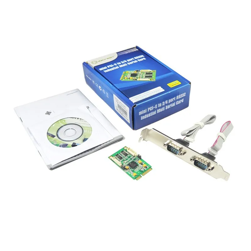 Мини PCI Express на 2 порта RS232 последовательная карта COM порт DB9 pin карты расширения EXAR