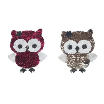 

owl reversible change color sequins sew on patches for clothes coat diy crafts