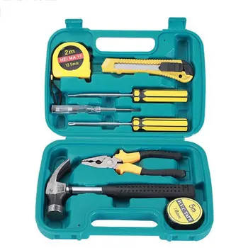 

Small 9-piece Set of Emergency Tools Safety Hammer Hardware Tool Set Car Home Box Toolbox Repair Simple Combination