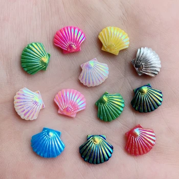 

Shell Shape Resin Rhinestone Flat Back Crystals Rhinestones Stones DIY Wedding Decoration 40pcs 10*12mm -HE13