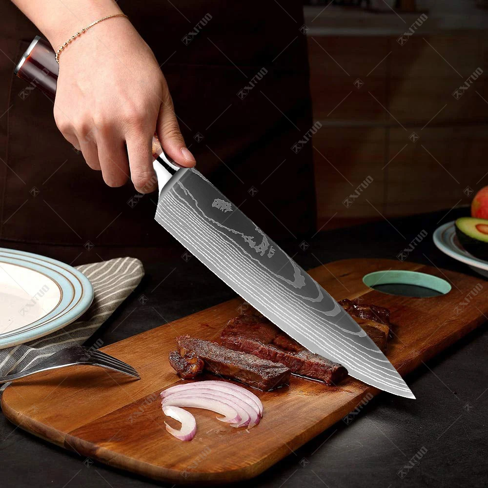XITUO Kitchen Knife Set German High Carbon Stainless Steel Razor sharp Chef  Knife Santoku Cut Meat Cleaver Kitchen Cooking Tools - AliExpress