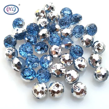 

HL 40pcs Blue Color Round Acrylic Buttons Apparel Sewing Accessories DIY Crafts A731