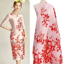 5 ярдов Горячая Пряжа-окрашенная цветок полиэстер Металлик Жаккардовая Ткань французский жаккард Вышивка кружевная ткань для модных платьев