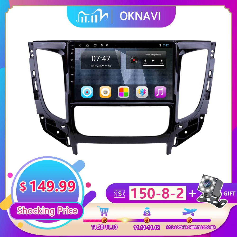 

Android 10.0 Car Radio Multimedia Player For Mitsubishi Triton L200 2015-2019 AT MT Auto Radio Navigation GPS WIFI Video Out No