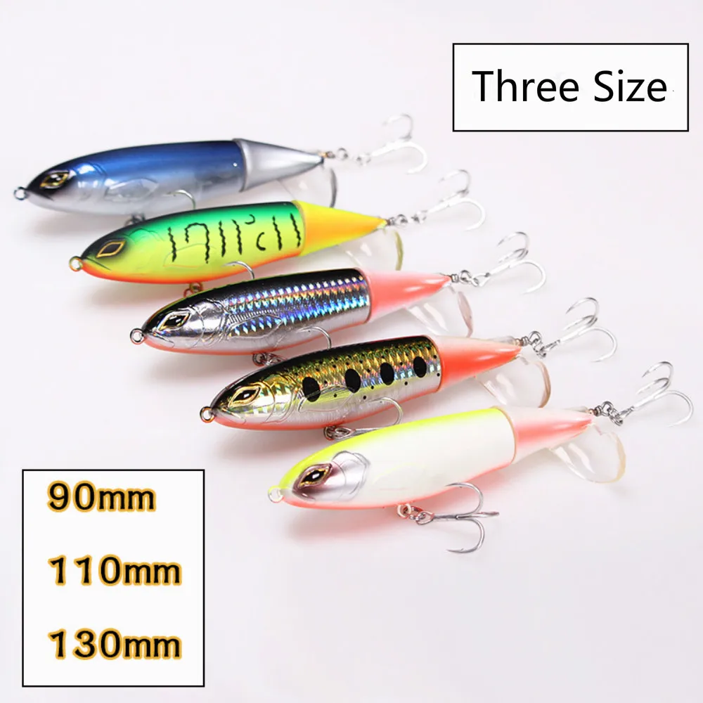  1Pcs Pencil Rotating Fishing Lure Bait Propeller Fake Bait Tractor Hard Bait Wave Climb Swim Collid