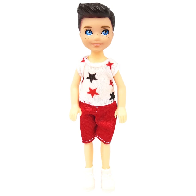 NK 1 Pcs Doll  Movable Jointed Mini Doll 14 cm Cute Doll+Shoes+Outfit For Kelly Doll Male Boy's Doll Girls Gift Baby Toys JJ 4