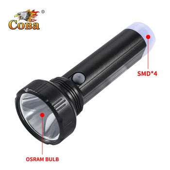 

COBA 2300LM led flashlight osram light built-in battery SMD torch usb rechargeable waterproof plastic shell firefly lamp