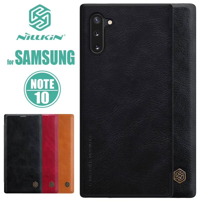 

for Samsung Galaxy Note 10 Case Nillkin Qin Flip Leather Case Luxury Business Phone Case for Samsung Note 10 Nilkin Back Cover