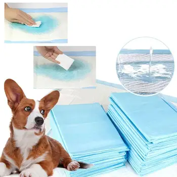 

Disposable Pet Mattress Diapers Thickening Pets Diapers Pet Indoor Toilet Training Pad Pads Absorbent Mat 30/50/100pcs Blue