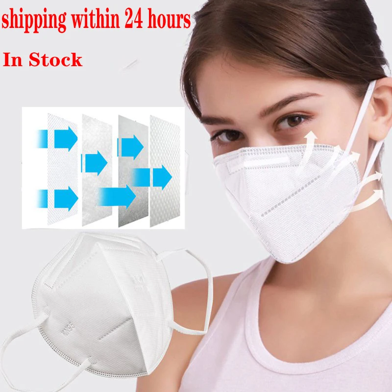 

5/50/100 pcs PM2.5 Breathable Soft Face Mask Air Dust Smoke With Elastic Ear Mask Made Face Mask Respirator Fashion White Mask