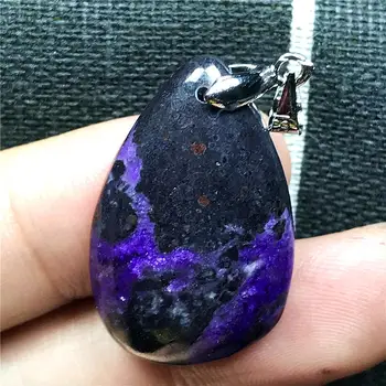

Top Natural Royal Purple Sugilite Pendant Woman lady Man Crystal 28x18x7mm Water Drop Beads South Africa Stone Jewelry AAAAA