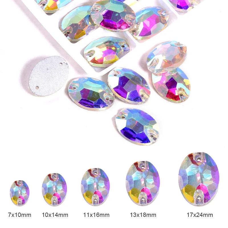 26-Colors-5-Sizes-Crystal-AB-Glass-Sew-On-Rhinestone-Oval-Shape-Sewing-Stones-With-Holes