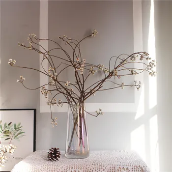 

Natrual dry flower bouquet natural branch white Coix fruit Sapium sebiferum fruit