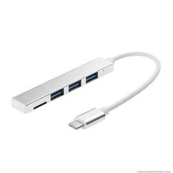 

4 in 1 USB 3.1 Type-C Hub To USB 3.0 Magnesium Alloy Hub with TF Reader Slot 3 Port for MacBook Pro/Air 2018