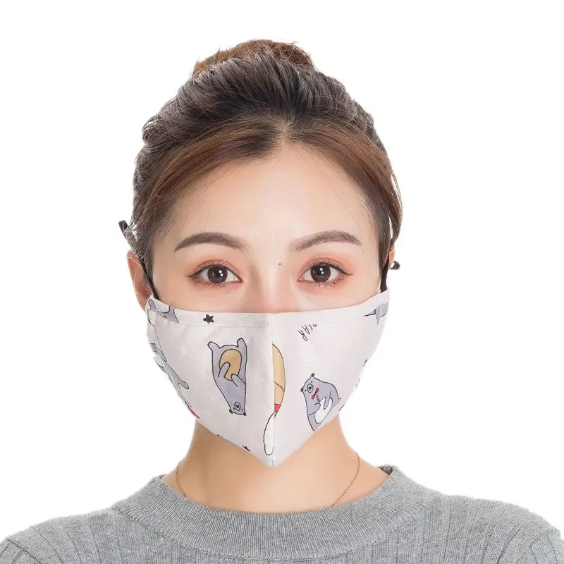 Унисекс хлопок моющийся Анти-туман трехмерная РМ2. 5 рот маска с фильтром F3MD