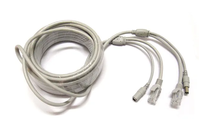20M 60ft RJ45 Network ; 12V Power IP Network Cable Extension Cord