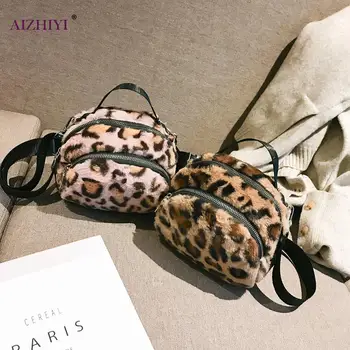 

Fashion Handbag Portable Shoulder Crossbody Bag for Women Leopard Plush Purses Popular Simple Female Daily Bag