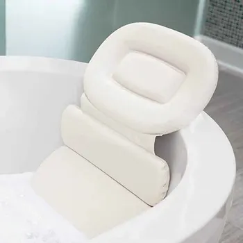 

Waterproof Bath Pillow Neck Support Luxury Relaxation Bathroom Accessories Home Spa 3 Panel Soft Hot Tub Non Slip Suction Cups