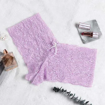 

2PC Sexy Women Lace Lingerie Plus Size Underwear Open Crotch Bowknot Underwear Solid G-String Thong Lingerie Underpants