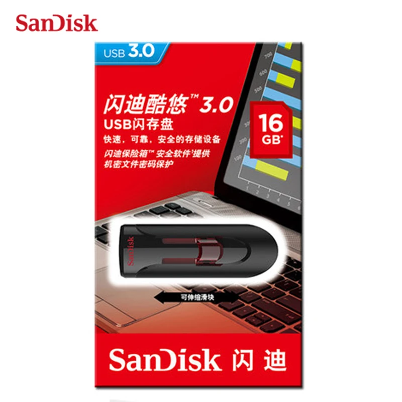 USB флеш-накопитель SanDisk CZ600, 128 ГБ, флеш-накопитель, 16 ГБ, 32 ГБ, 64 ГБ, USB 3,0, выдвижной флеш-накопитель для ноутбука, ПК, смартфона