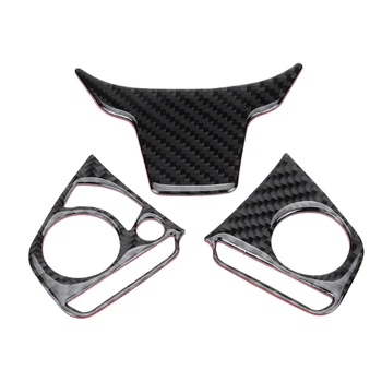 

3Pcs Car Carbon Fiber Steering Wheel Button Switch Panel Cover Trim Decoration for Honda Civic 2016 - 2019