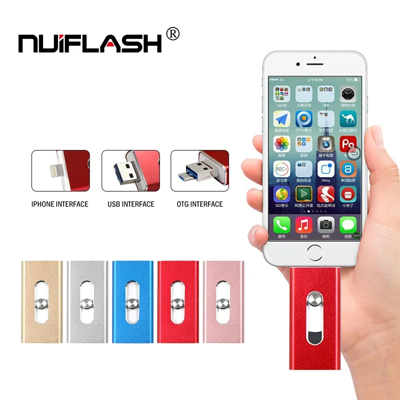Для iPhone X/8/7/7 Plus/6 Plus/6s/5 ipad USB флэш-накопитель металлический флэш-накопитель 8 Гб оперативной памяти, 16 Гб встроенной памяти, 32 ГБ, 64 ГБ, 128 Гб карта памяти micro usb ключ u диск