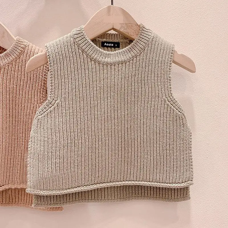 Toddler Baby Boys Girls Sleeveless Knit Pullover Vest Sweater