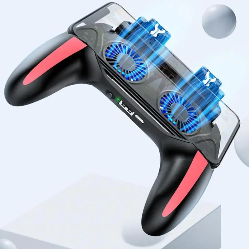 H10 4 Fingers Trigger Phone Game Controller Gaming Grip Dual Fans 4.7-6.5 inches Mobile Phone Gemap