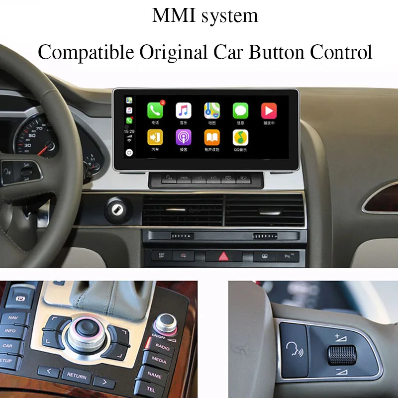 Автомобильный мультимедийный плеер Liandlee NAVI для Audi A6 A6L 2005 ~ 2011 MMI CarPlay радио стерео