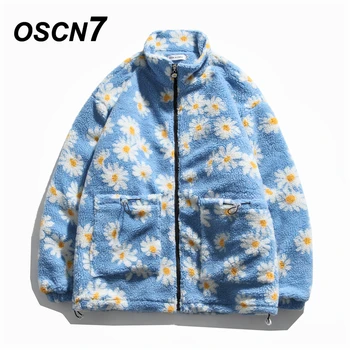 

OSCN7 Hip Hop Fleece Warm Stand Jackets Men 2020 Winter New Japanese Streetwear Loose Casual Women Jackets Coat H0995