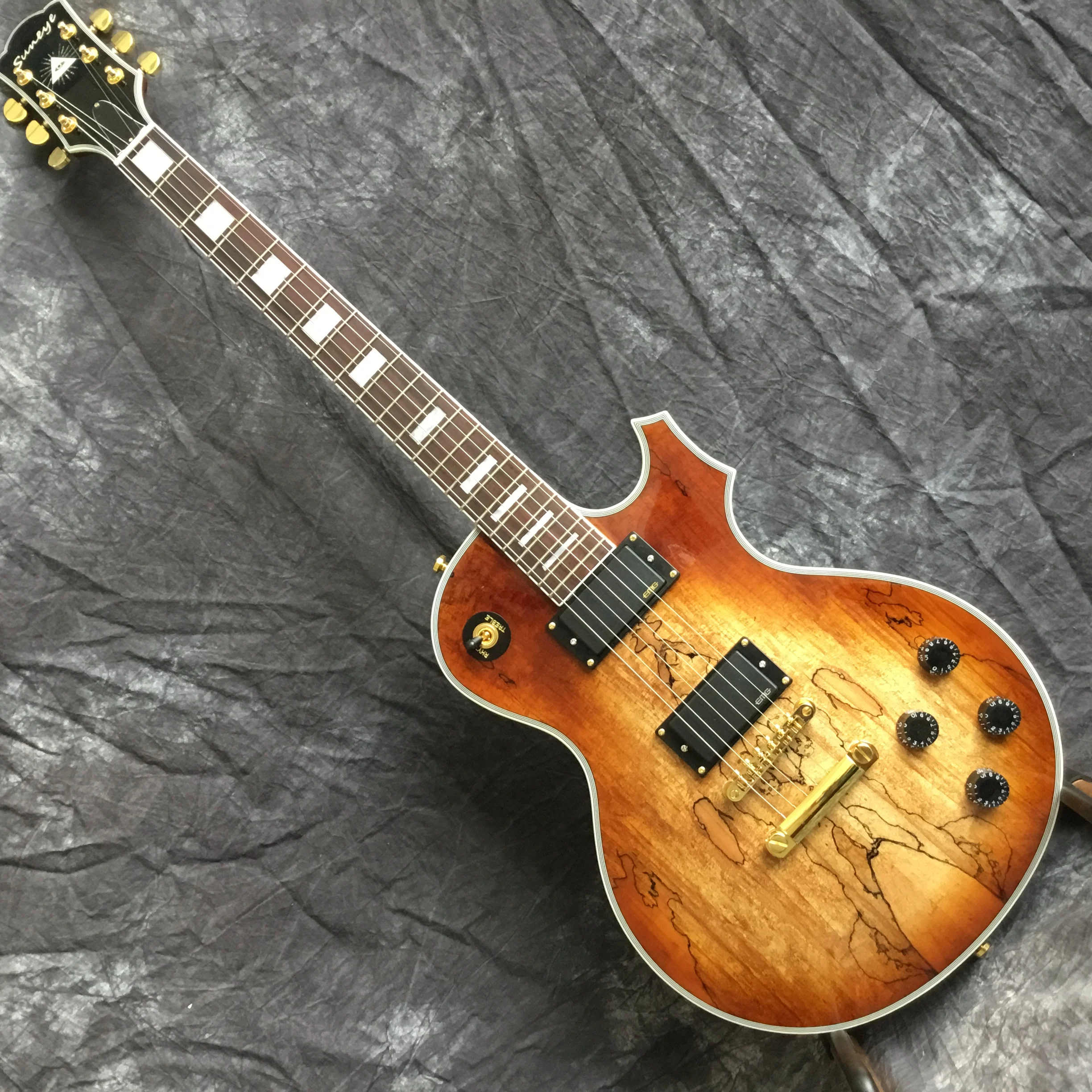 

Wholesale Nature Wood Grain Finishing Bright Suneye Style LP Custom Electric Guitar With Gold Hardware Free Shipping
