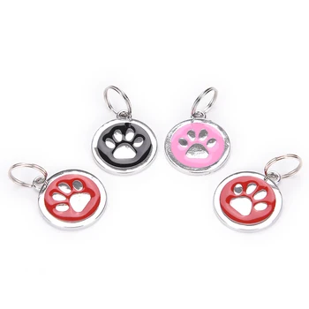 

New Cat Paw Dog Bone Style Pet Name Dog Necklace Tag Puppy Cat Choker Necklaces Pets Identity Card For Pets Key Chain