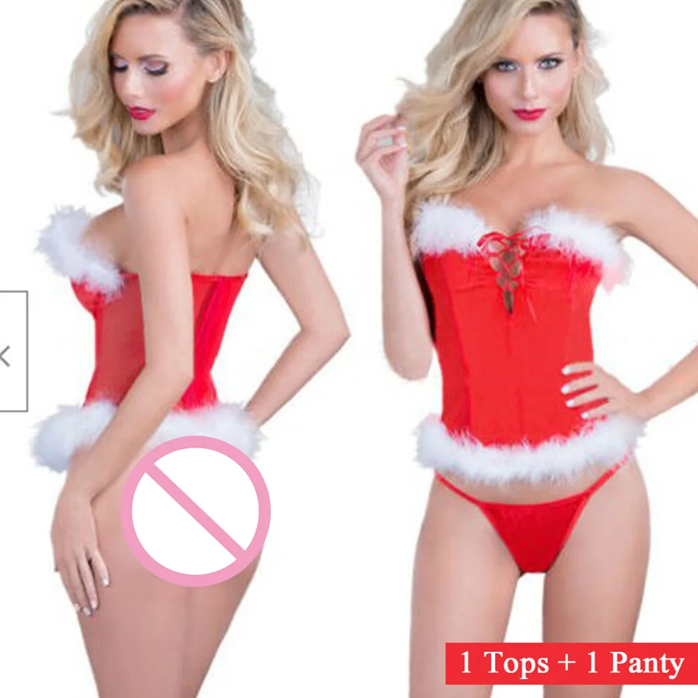 Рождественское сексуальное женское белье, кружевная ночная сорочка, экзотическое нижнее белье для косплея, шапка Санта Клауса, одежда в стиле Babydoll, платье, нижнее белье
