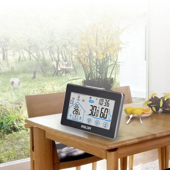 

Weather Station Wireless Indoor Outdoor Temperature Humidity Meter Hygrometer Desktop Digital Clock Weather Station Professional