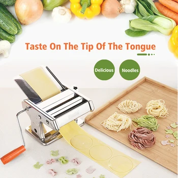 

Two-blade Pasta Maker Manual Noodle Makers Non-slip Six Gear Adjustmen Multi-function Home Use Pasta Noodles Machines