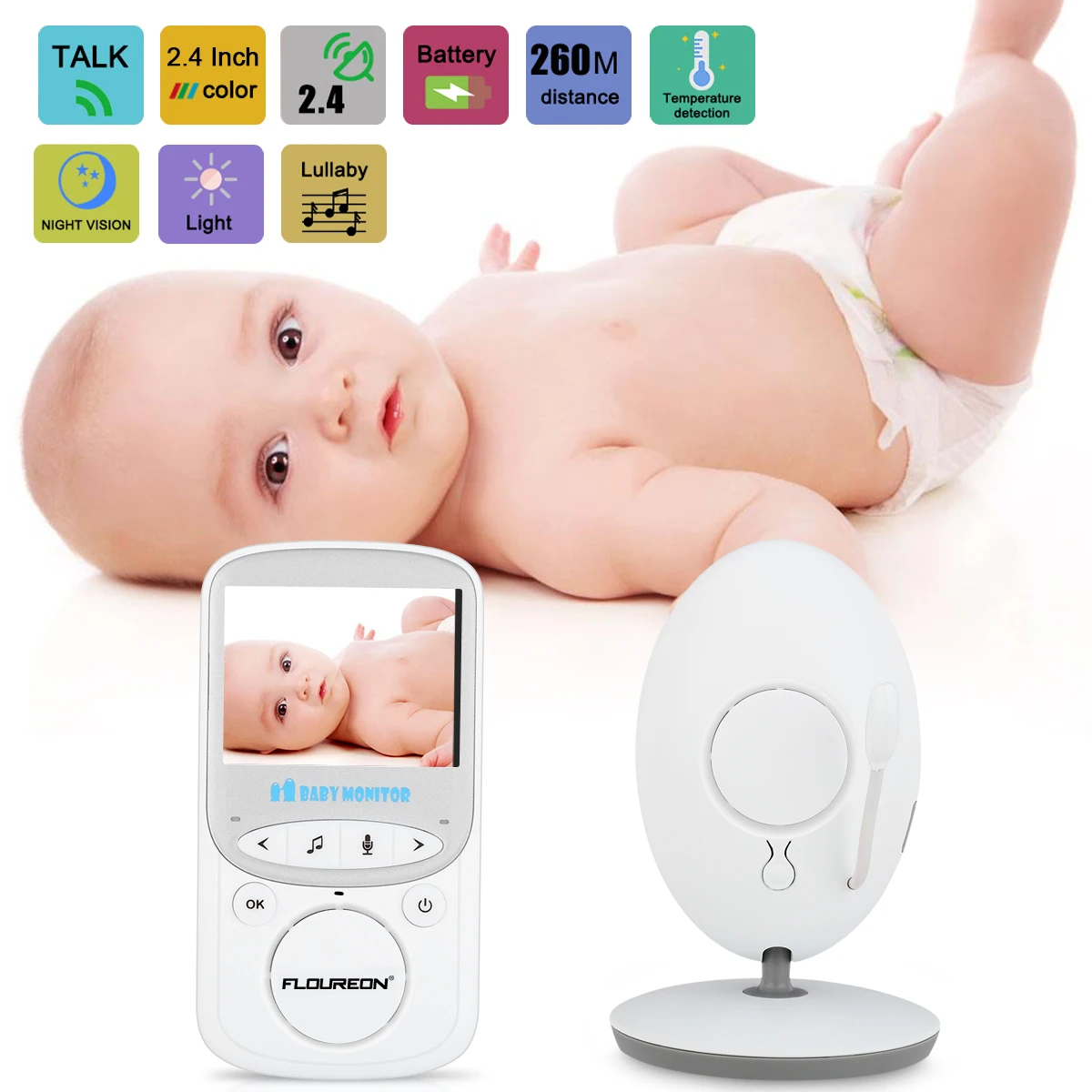 

IMPORX Wireless LCD Audio Video Baby Monitor VB605 Radio Nanny Music Intercom IR 24h Baby Camera Baby Walkie Talkie Babysitter