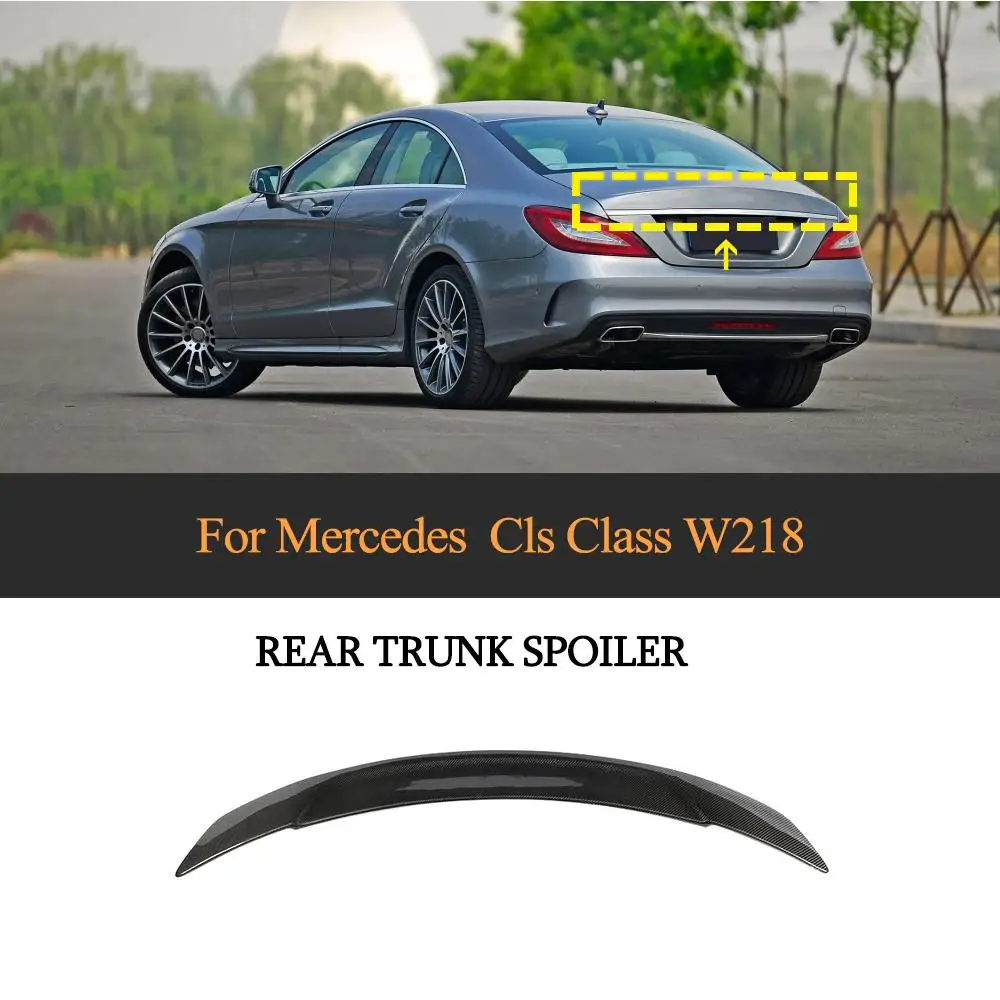 Углеродное волокно автомобиля задний спойлер, крыло, багажник для Mercedes-Benz CLS класс W218 CLS400 CLS500 CLS550 CLS63 AMG 2012-17 на крышке багажника