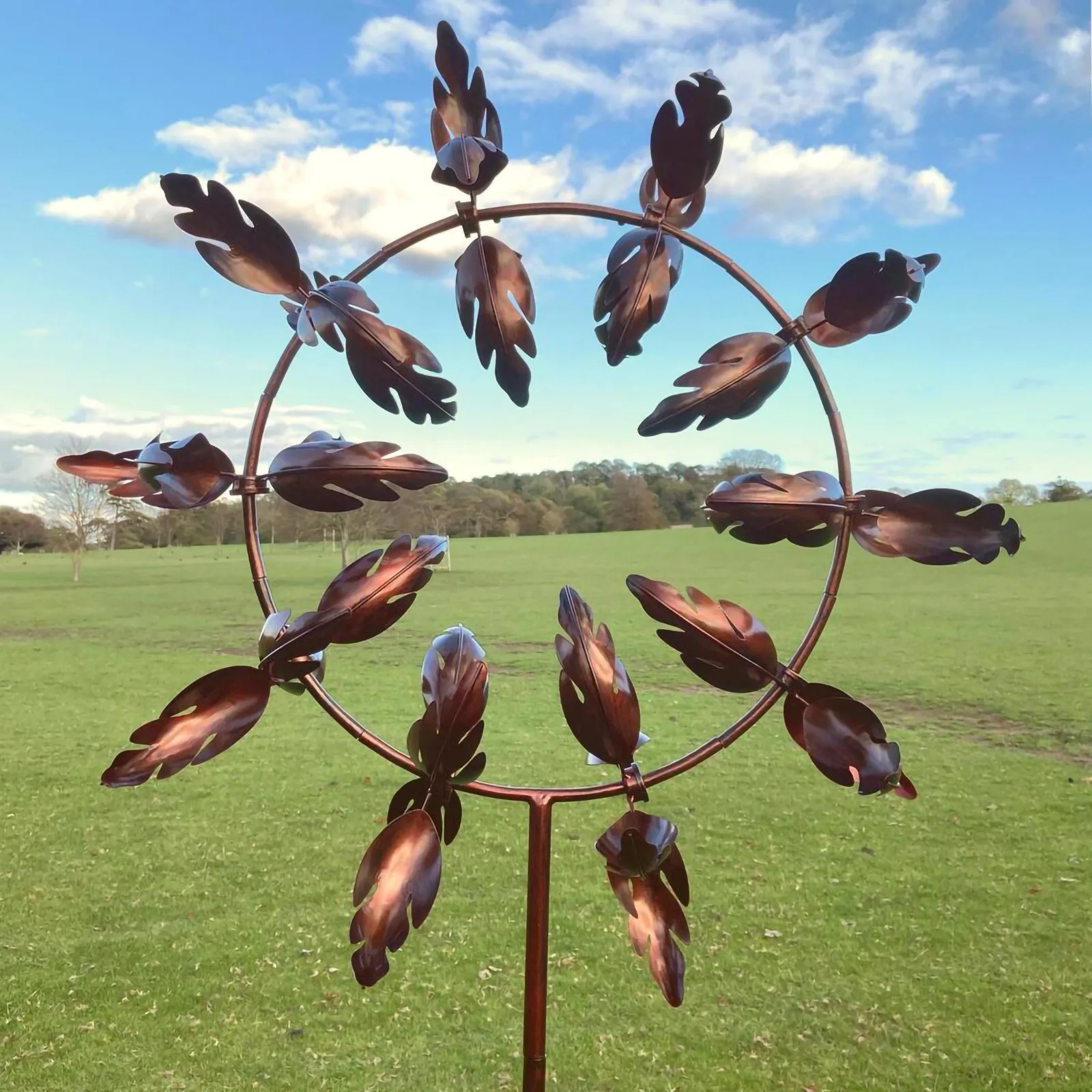 Wind Spinner Outdoor Metal Multi-Color Seasonal Glass Ball With Kinetic Dual Direction for Patio Lawn Garden Decor | Дом и сад