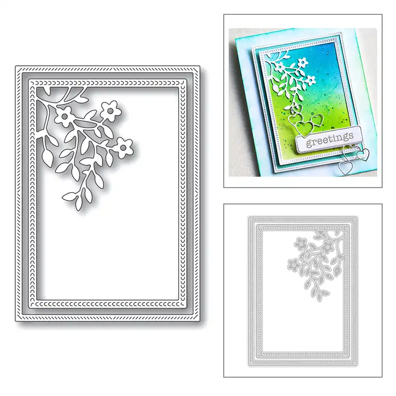 Nature leaves Frames Mountain Metal Cutting Dies Scrapbooking Stencil Embossing 