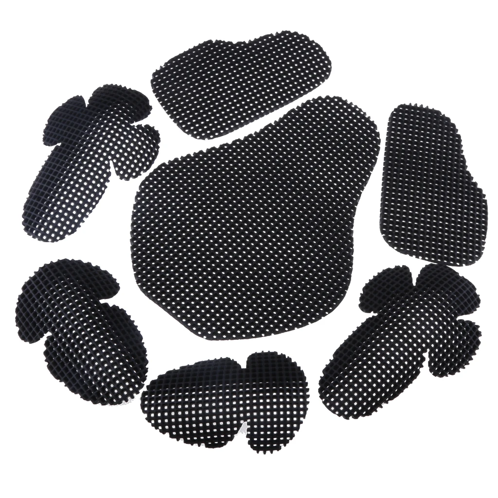 7 in 1 Motorcycle Jacket Lining Protective Gear Set Back Shoulder Elbow Pads Protector for Cycling Skating Bike Scooter, Black