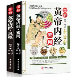 2 Book/set Illustrated Yellow Emperor's Internal Classic in Chinese TCM Book